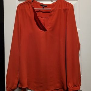 Adrianna Papell Blouse- Burnt Orange, Large